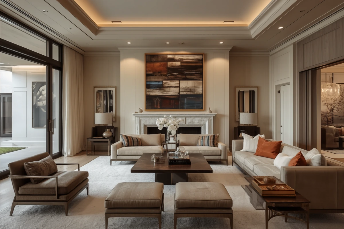 Luxury interior of a Beverly Hills high-net-worth residence featuring custom design, fine art, and premium finishes.