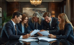 Private client advisors collaborating with family office professionals and wealth advisors on integrated risk management strategies.