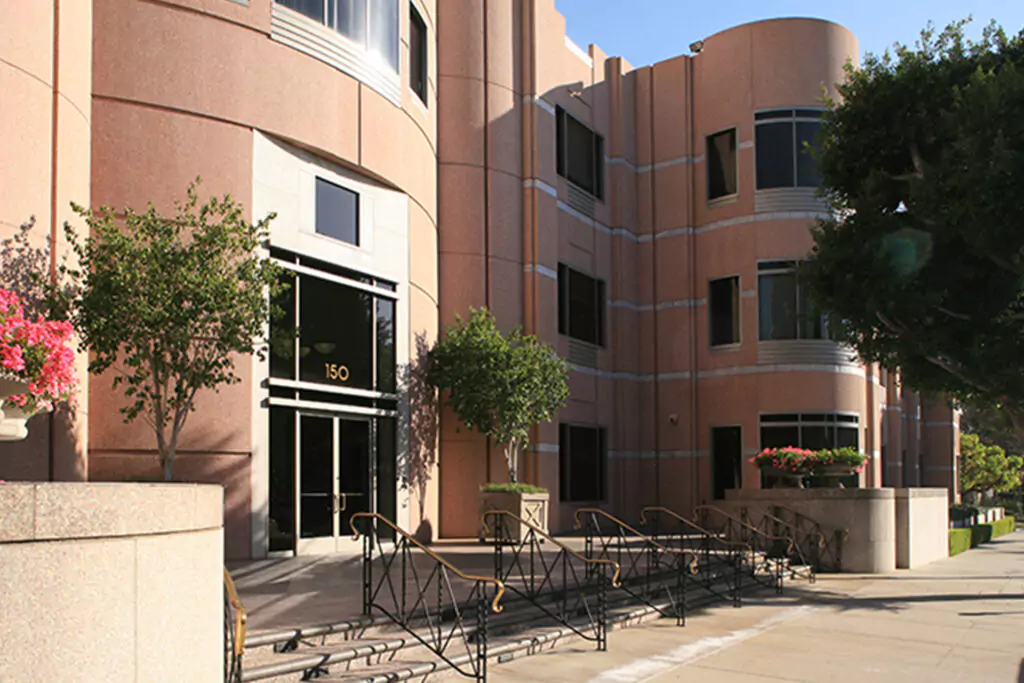 Exterior view of Industrious Beverly Hills at 150 S. Rodeo Drive, where Wheeler & Taylor Insurance maintains its Beverly Hills presence.